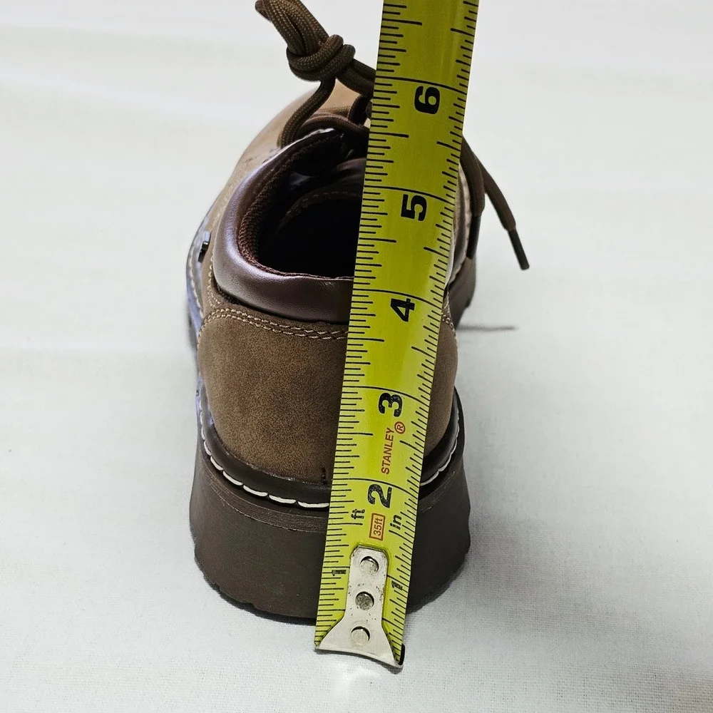 Skechers Oxford Shoes Men's US 7.5 Brown‎ Vegan Lace Up Casual Comfort Lug